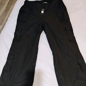 Fashion Nova Black Parachute Pants